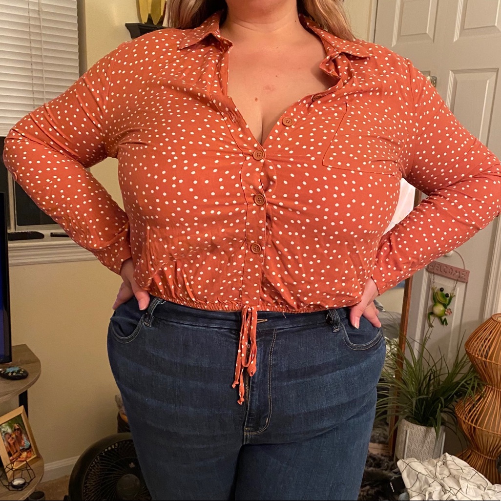 Crop Button-Down Top